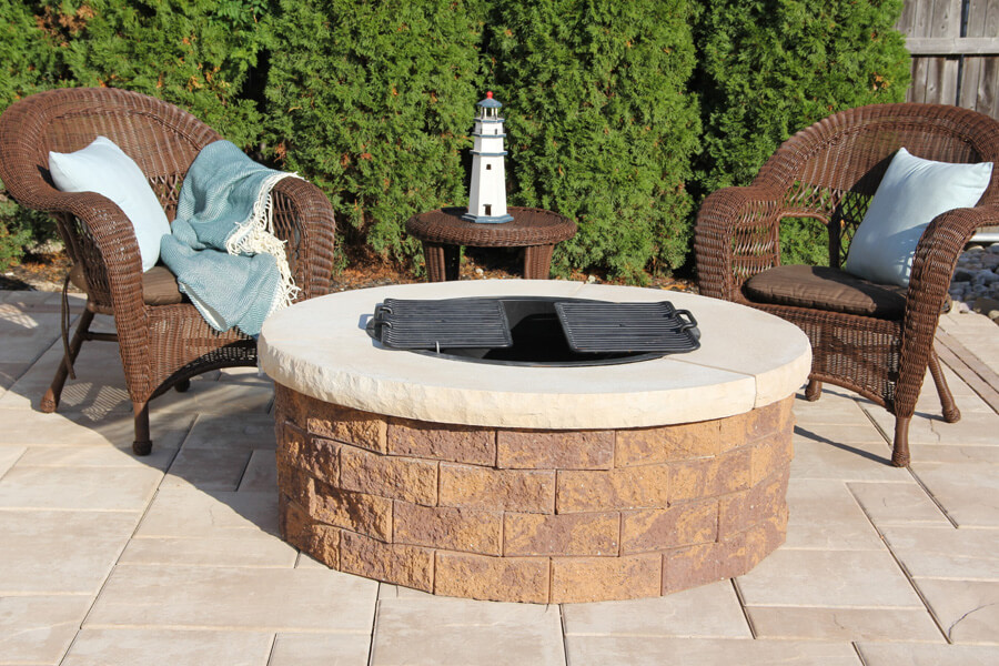 Two chairs and a firepit